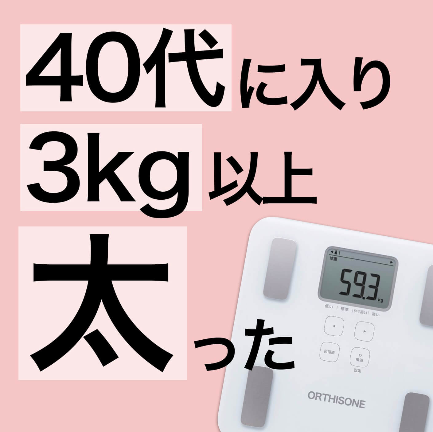 40代に入り3kg以上太った更年期