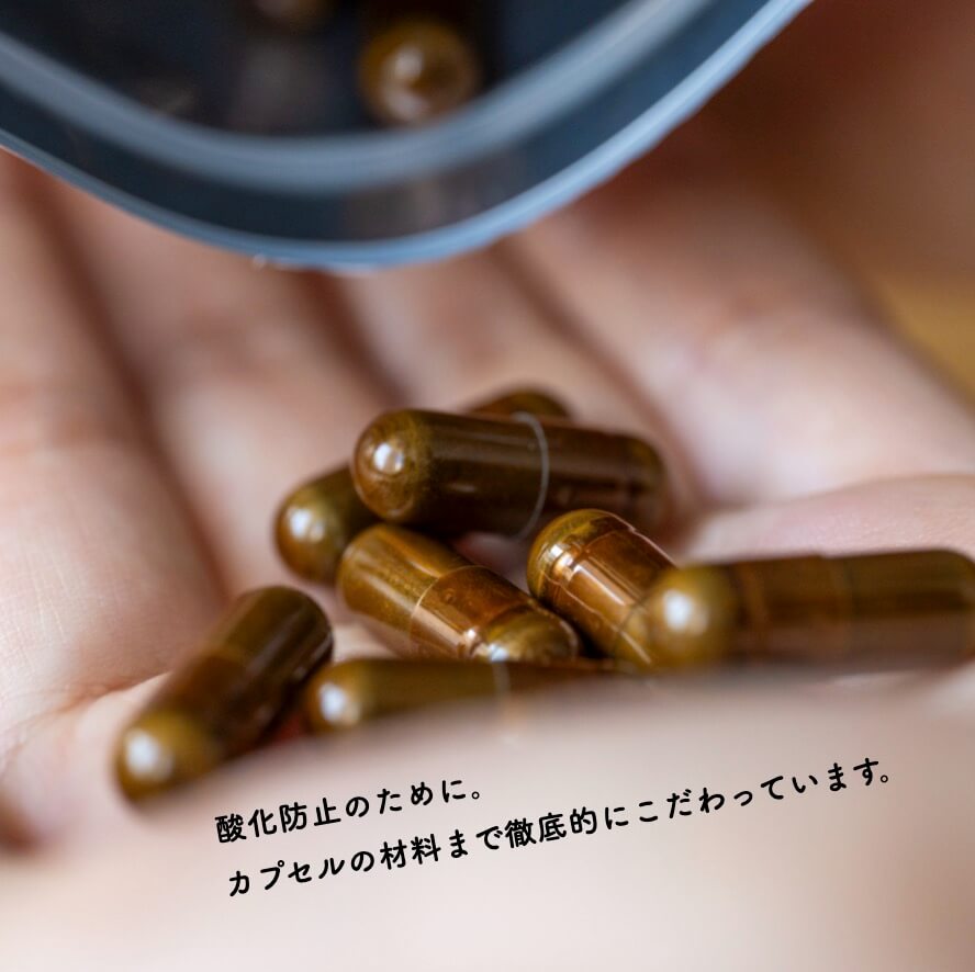 更年期専門店オアディスワンのヘム鉄サプリ「ればーのかわり」を袋に詰めている