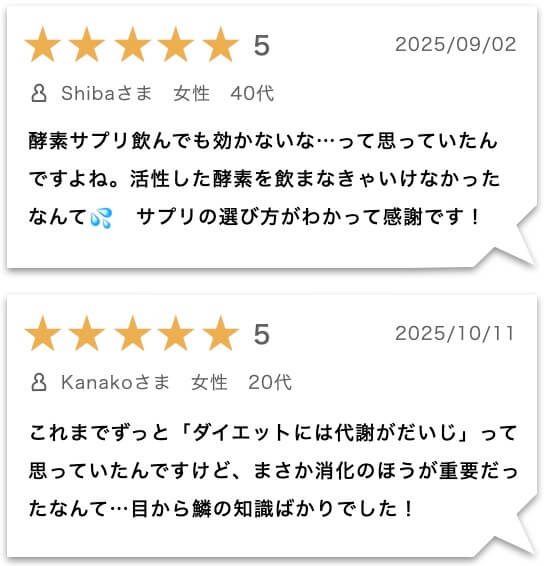 酵素サプリのレビュー画像