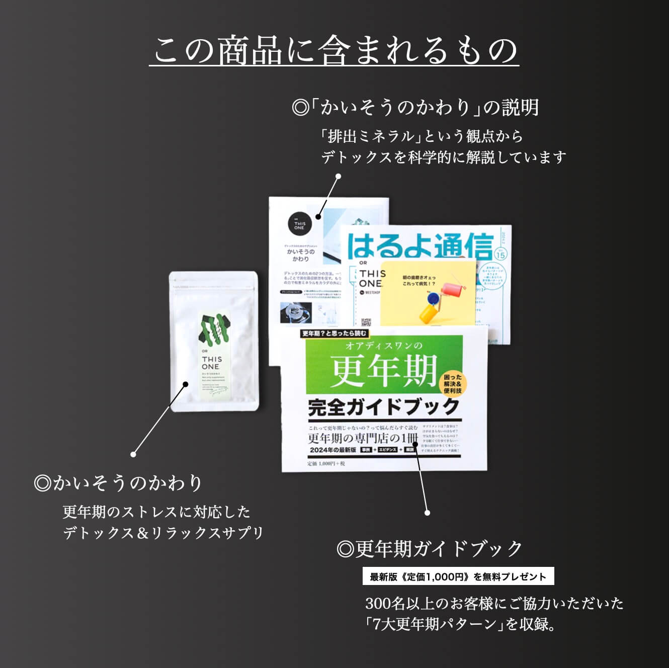 更年期専門店オアディスワンでサプリメントを購入した時に届くもの一覧