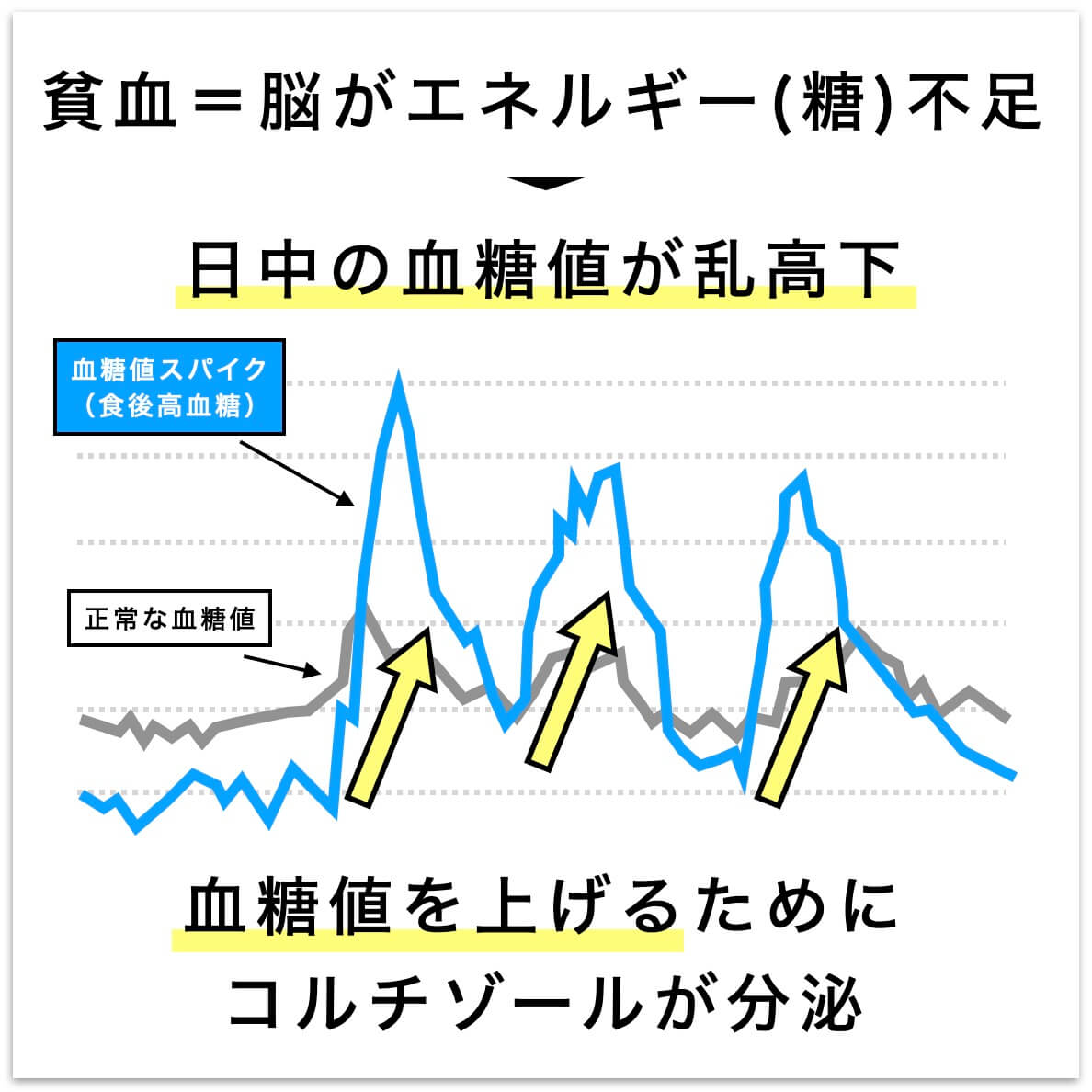 貧血＝脳がエネルギー不足