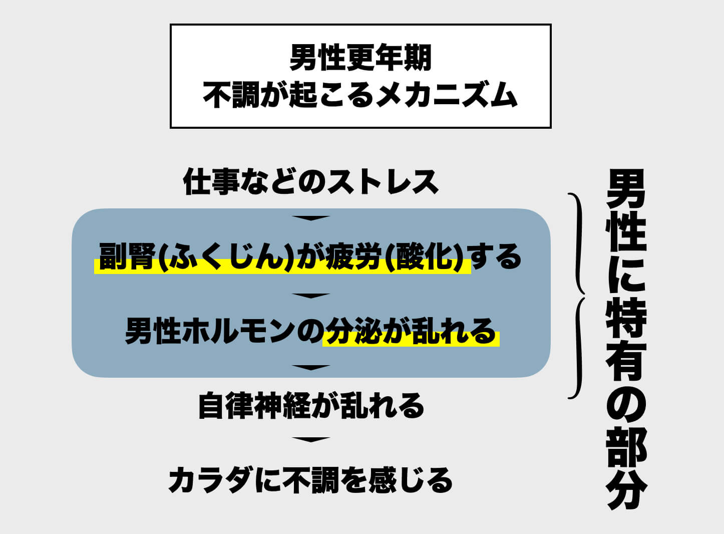 男性更年期の特徴を説明する図