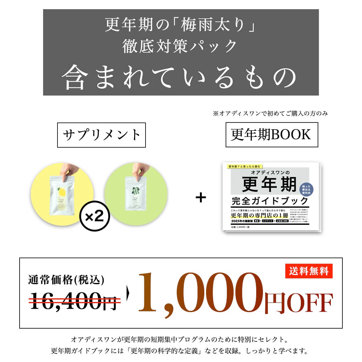 更年期の梅雨太り徹底対策パックに含まれているもの